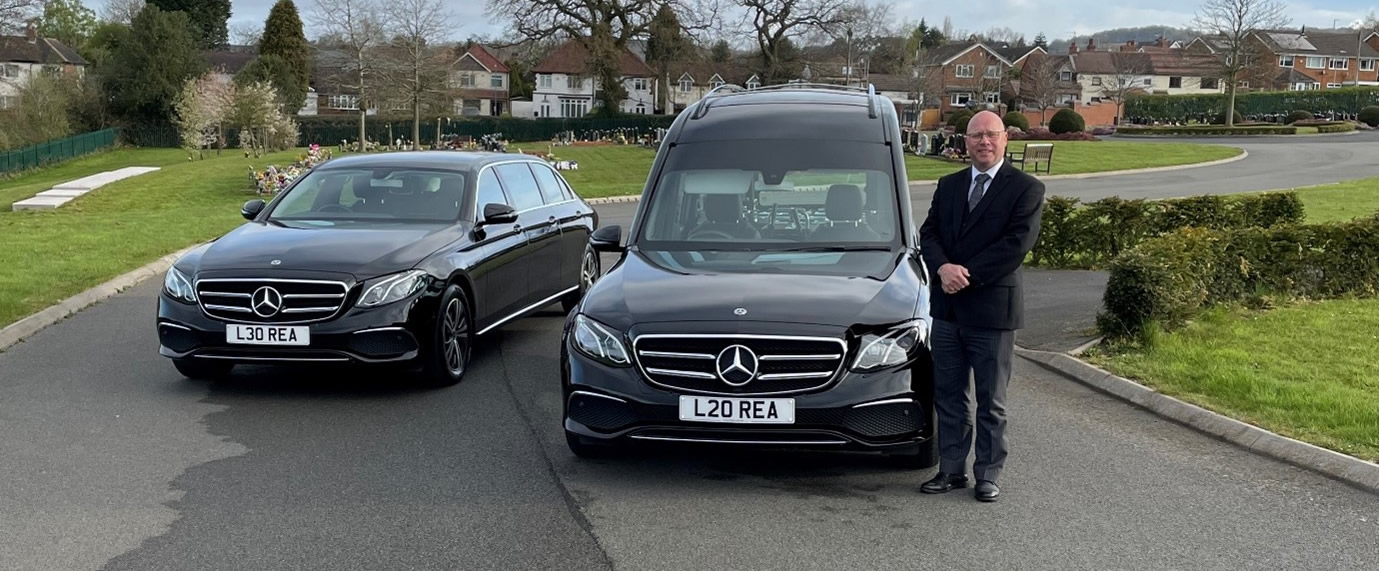 Funeral Vehicles with person